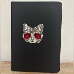 Notebook/Journal with Embroidered Cat Patch 80 pages double sided